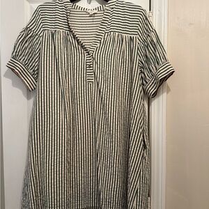 Entro Black and White Striped Mini Dress